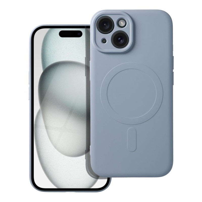 Kryt Silicone Mag Cover na Apple iPhone 15 MagSAFE  Světle modrý