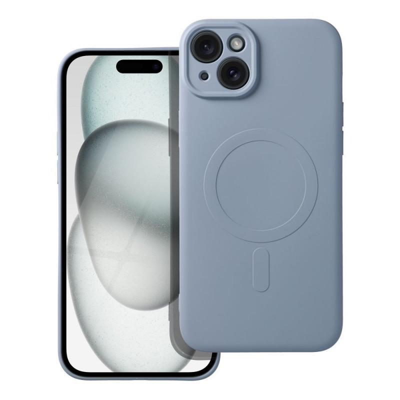 Kryt Silicone Mag Cover na Apple iPhone 15 Plus MagSAFE  Světle modrý