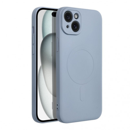 Kryt Silicone Mag Cover na Apple iPhone 15 Plus MagSAFE  Světle modrý