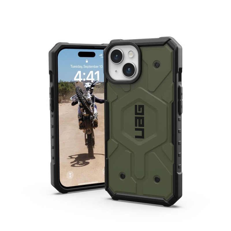 Kryt Urban Armor Gear Pathfinder na Apple iPhone 15 Prémiové pouzdro  MagSAFE  Olivový