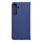 Peněženkové pouzdro LUNA Book Carbon na Samsung Galaxy S24 PLUS Uhlíkové vlákno, Elegantní  Modrý