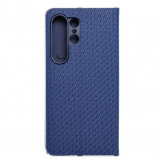Peněženkové pouzdro LUNA Book Carbon na Samsung Galaxy S24 ULTRA Uhlíkové vlákno, Elegantní  Modrý