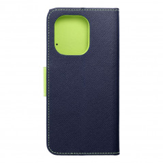 Peněženkové pouzdro Fancy Book na XIAOMI Redmi Note 13 4G Námořnická modrá / Limetkovo zelený