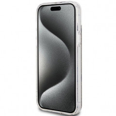 Kryt Guess 4G Gold Stripe na Apple iPhone 15 Elegantní  Hnědý