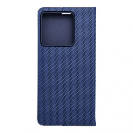 Peněženkové pouzdro LUNA Book Carbon na XIAOMI 13T Pro Uhlíkové vlákno, Elegantní  Modrý