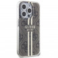 Kryt Guess 4G Gold Stripe na Apple iPhone 15 Pro Elegantní  Hnědý