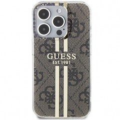 Kryt Guess 4G Gold Stripe na Apple iPhone 15 Pro Max Elegantní  Hnědý