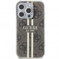 Kryt Guess 4G Gold Stripe na Apple iPhone 15 Pro Max Elegantní  Hnědý
