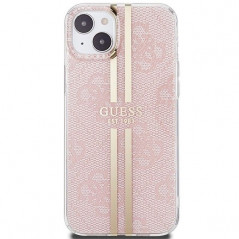 Kryt Guess 4G Gold Stripe na Apple iPhone 15 Plus Elegantní  Růžový