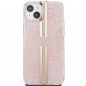 Kryt Guess 4G Gold Stripe na Apple iPhone 15 Plus Elegantní  Růžový