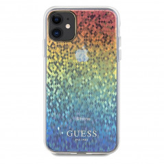 Kryt Guess IML Faceted Mirror na Apple iPhone 11 Elegantní  Duhové disco