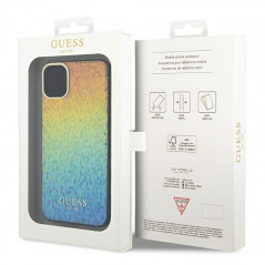 Kryt Guess IML Faceted Mirror na Apple iPhone 11 Elegantní  Duhové disco