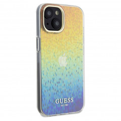 Kryt Guess IML Faceted Mirror na Apple iPhone 14 Elegantní  Duhové disco
