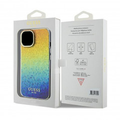 Kryt Guess IML Faceted Mirror na Apple iPhone 14 Elegantní  Duhové disco