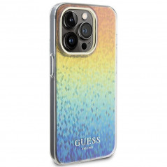 Kryt Guess IML Faceted Mirror na Apple iPhone 14 Pro Max Elegantní  Duhové disco