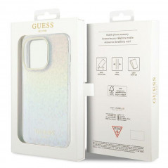 Kryt Guess IML Faceted Mirror na Apple iPhone 14 Pro Max Elegantní  Duhové disco