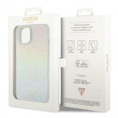 Kryt Guess IML Faceted Mirror na Apple iPhone 15 Elegantní  Duhové disco