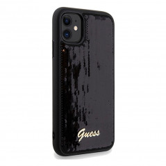 Kryt Guess Sequin Script Metal na Apple iPhone 11 Elegantní  Černý