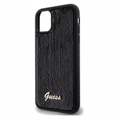Kryt Guess Sequin Script Metal na Apple iPhone 11 Elegantní  Černý