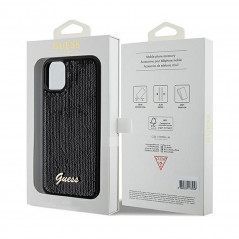 Kryt Guess Sequin Script Metal na Apple iPhone 11 Elegantní  Černý