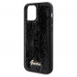 Kryt Guess Sequin Script Metal na Apple iPhone 12 Elegantní  Černý