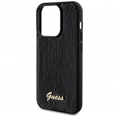 Kryt Guess Sequin Script Metal na Apple iPhone 13 Pro Elegantní  Černý