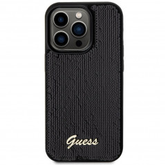 Kryt Guess Sequin Script Metal na Apple iPhone 13 Pro Max Elegantní  Černý