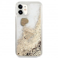 Kryt Guess Liquide Glitter Charms na Apple iPhone 11 Elegantní  Zlatý