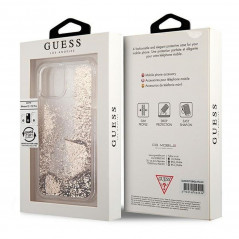 Kryt Guess Liquide Glitter Charms na Apple iPhone 12 Elegantní  Zlatý