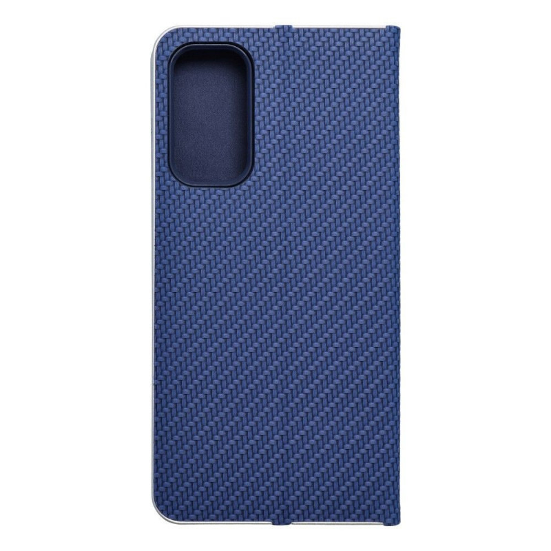 Peněženkové pouzdro LUNA Book Carbon na Samsung Galaxy A15 LTE Uhlíkové vlákno, Elegantní  Modrý