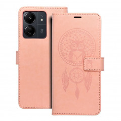 Peněženkové pouzdro MEZZO Book na XIAOMI Redmi 13C Lapač snů  Světle broskvový