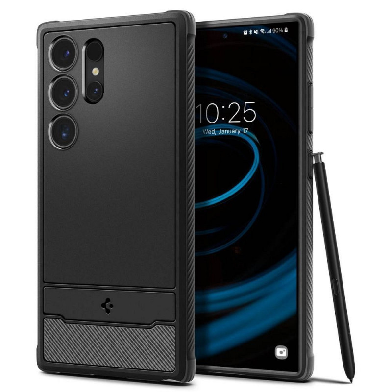 Kryt Spigen Armor na Samsung Galaxy S24 ULTRA Uhlíkové vlákno, Elegantní  Černý