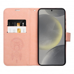 Peněženkové pouzdro MEZZO Book na Samsung Galaxy A55 Lapač snů  Světle broskvový