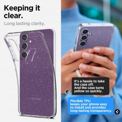 Kryt Spigen Liquid Crystal na Samsung Galaxy S23 FE Křišťálově čistý  Třpytivý krystal
