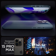 Kryt Spigen Thin Fit na Apple iPhone 15 Pro Max Metalická břidlicově šedá