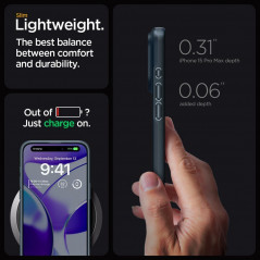 Kryt Spigen Thin Fit na Apple iPhone 15 Pro Max Metalická břidlicově šedá