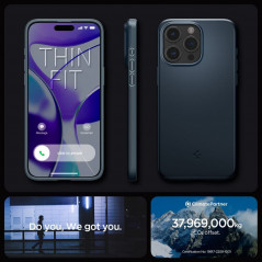 Kryt Spigen Thin Fit na Apple iPhone 15 Pro Max Metalická břidlicově šedá