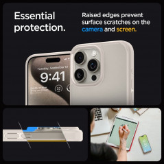 Kryt Spigen Ultra Hybrid na Apple iPhone 15 Pro Max Křišťálově čistý  Přírodní titanová