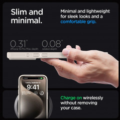 Kryt Spigen Ultra Hybrid na Apple iPhone 15 Pro Max Křišťálově čistý  Přírodní titanová