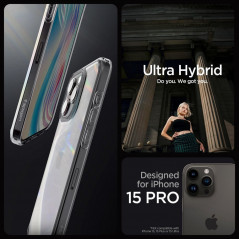 Kryt Spigen Ultra Hybrid na Apple iPhone 15 Pro Křišťálově čistý  Vesmírný krystal