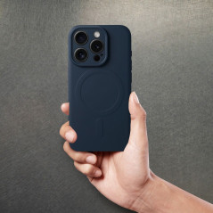 Kryt Silicone Mag Cover na Apple iPhone 15 Pro Max MagSAFE  Modrý titan
