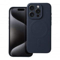 Kryt Silicone Mag Cover na Apple iPhone 15 Pro MagSAFE  Modrý titan