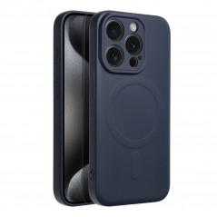 Kryt Silicone Mag Cover na Apple iPhone 15 Pro MagSAFE  Modrý titan
