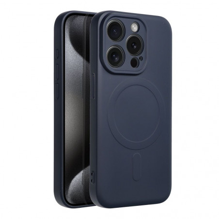 Kryt Silicone Mag Cover na Apple iPhone 15 Pro MagSAFE  Modrý titan