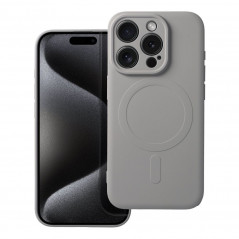 Kryt Silicone Mag Cover na Apple iPhone 15 Pro MagSAFE  Titanový