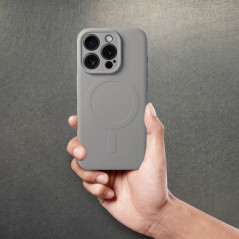 Kryt Silicone Mag Cover na Apple iPhone 15 Pro MagSAFE  Titanový