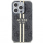Kryt Guess 4G Gold Stripe na Apple iPhone 15 Pro Max Elegantní  Černý
