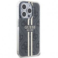 Kryt Guess 4G Gold Stripe na Apple iPhone 15 Pro Max Elegantní  Černý