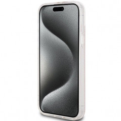Kryt Guess 4G Gold Stripe na Apple iPhone 15 Elegantní  Růžový