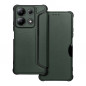 Peněženkové pouzdro Razor Book na XIAOMI Redmi Note 13 4G Uhlíkové vlákno, Karbonový vzor  Tmavě zelený